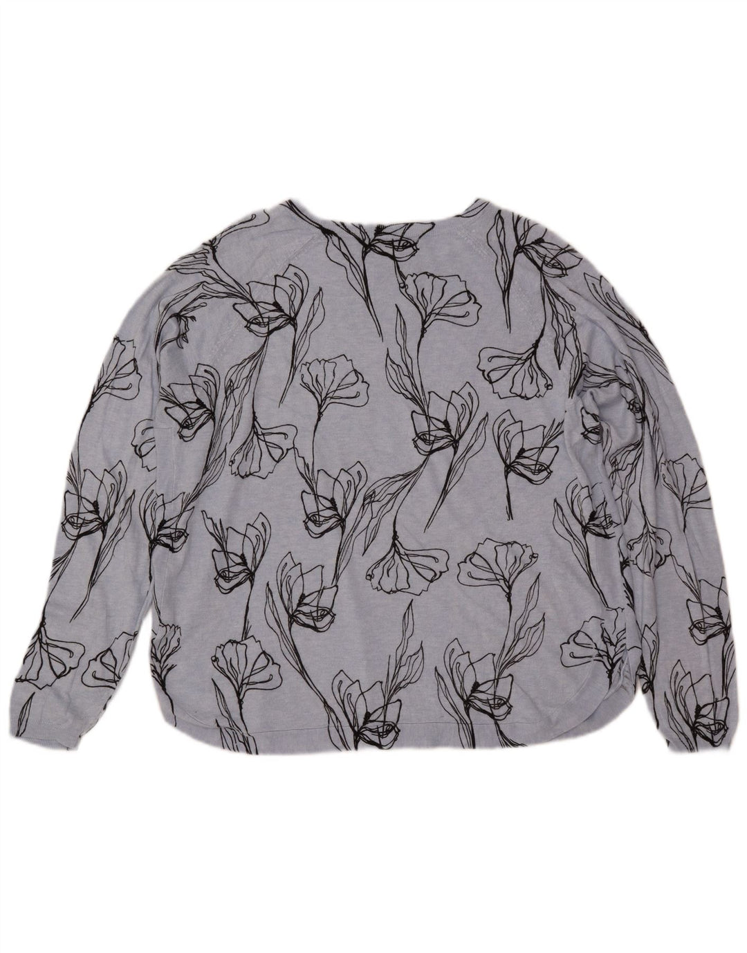 MARKS & SPENCER Pulover cu gât de barcă pentru femei UK 18 XL Albastru Floral