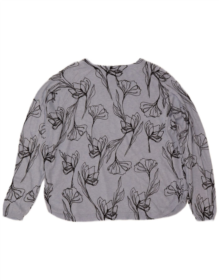 MARKS & SPENCER Pulover cu gât de barcă pentru femei UK 18 XL Albastru Floral