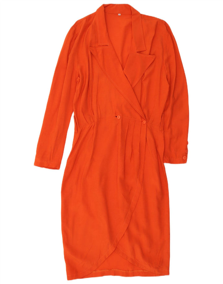VINTAGE Womens Sheath Dress IT 44 Medium Orange