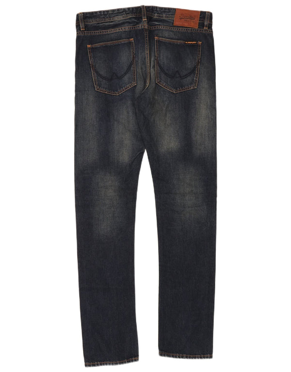 Blugi skinny Superdry pentru bărbați distressed, cu ajustare standard, W32 L32, bumbac albastru