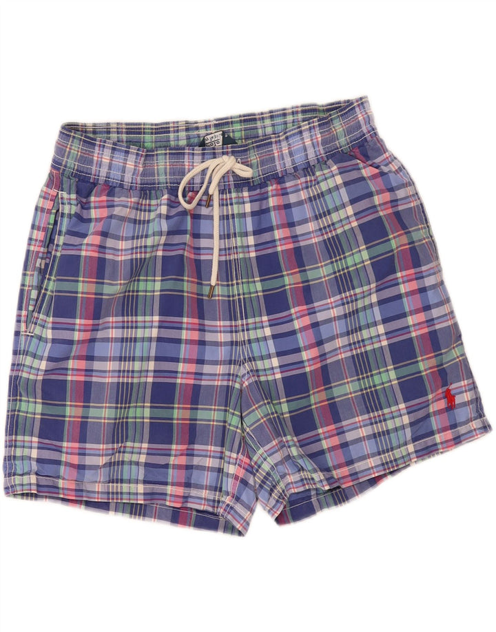 Pantaloni scurți de înot Polo Ralph Lauren pentru bărbați, bumbac cu carouri multicolore medii