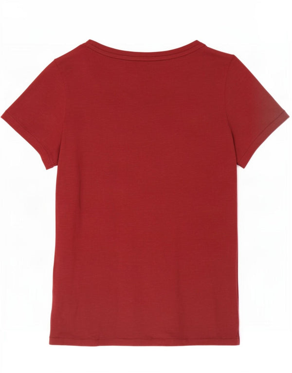 Tricou grafic Fat Face pentru femei Top UK 8 Small Burgundy Bumbac