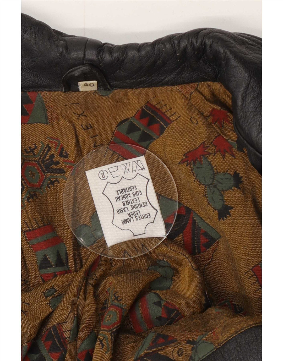 Jachetă de piele vintage pentru femei EU 40 Maro mediu