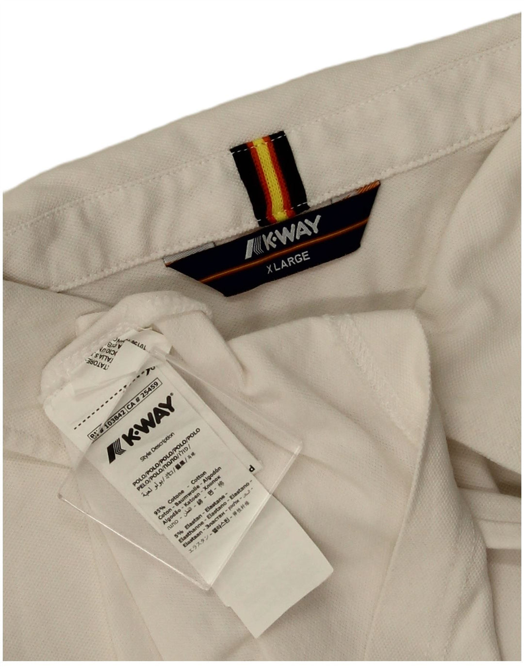 Tricou polo pentru bărbați K-WAY, bumbac alb XL