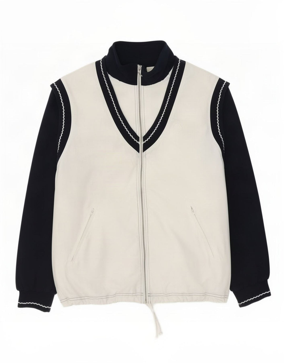 Sergio Tacchini Trening pentru bărbați Jachetă mare, albă, din poliester