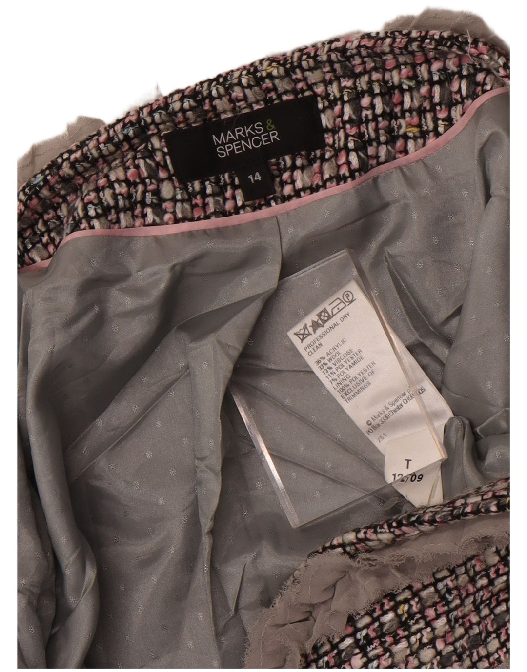 Jachetă bolero pentru femei Marks & Spencer cu mâneci 3/4 UK 14, gri mediu, carouri