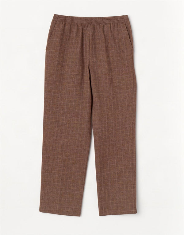 Pantaloni casual pentru femei Marks & Spencer UK 14 Large W34 L27 Brown Check