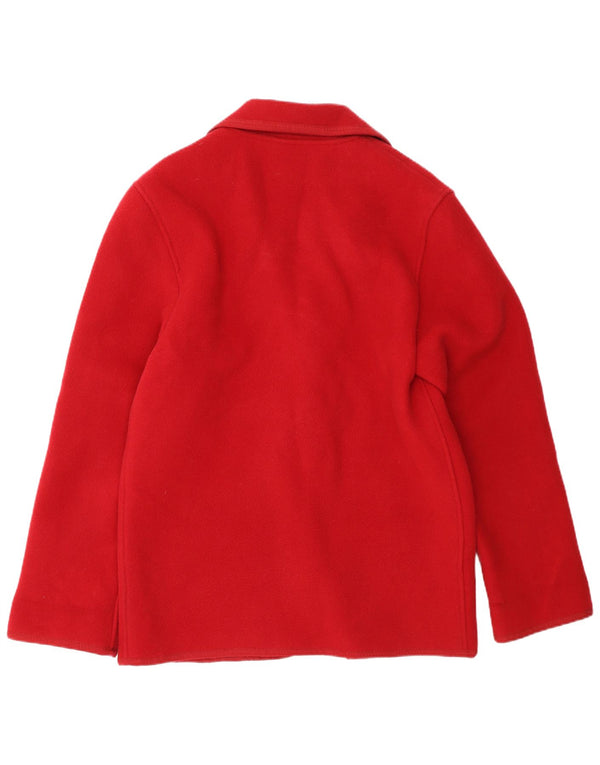 Jachetă genny pentru femei, cu 3 nasturi, blazer supradimensionat UK 10, lână roșie mică