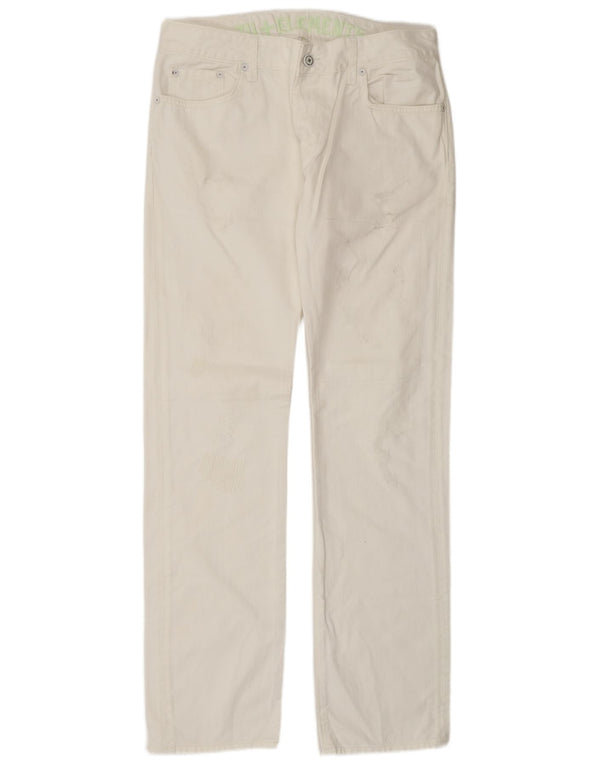 ZU ELEMENTS Blugi Drepți Distressed Femei L32 L34 Bumbac Alb