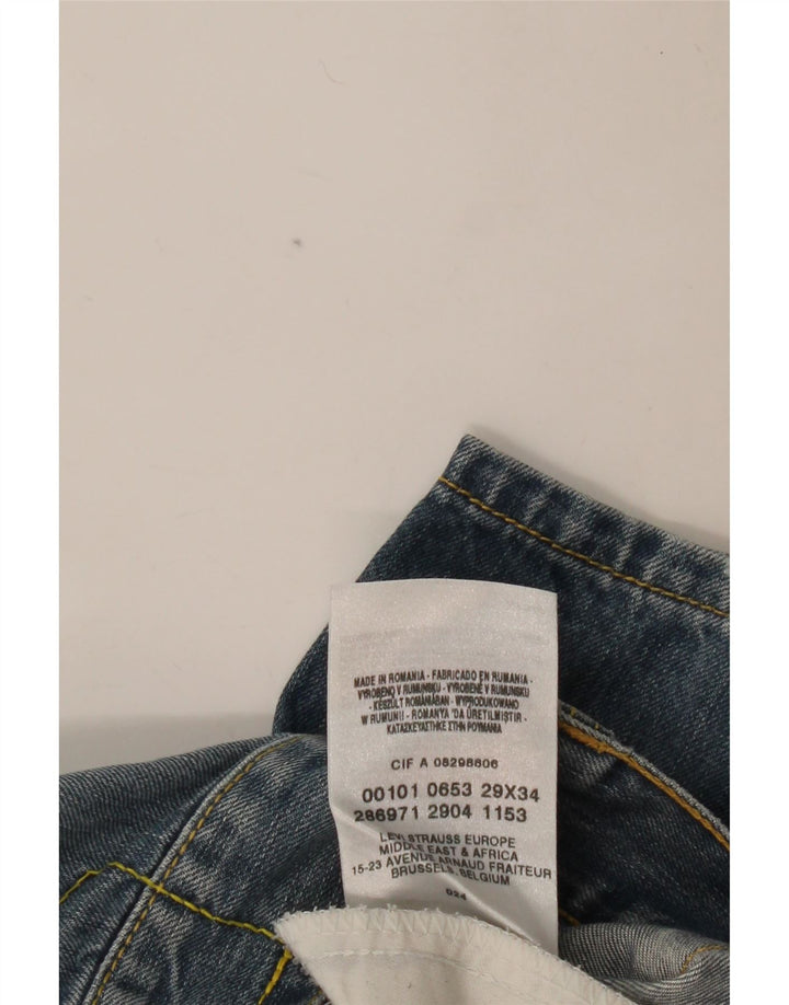 Blugi drepti pentru bărbați LEVI'S 501 W29 L34 Bumbac albastru