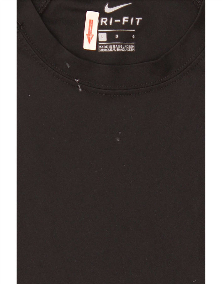 Tricou Nike Dri Fit pentru bărbați Top mare din poliester negru