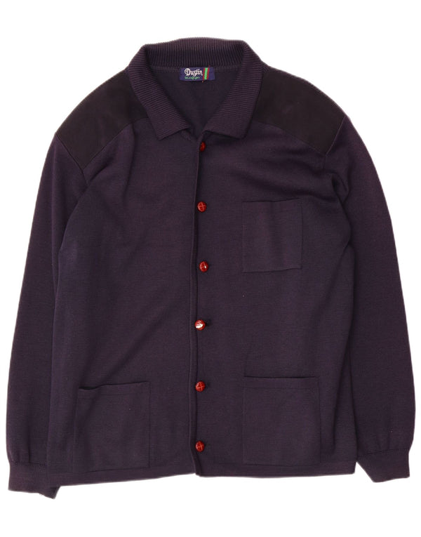 Cardigan Vintage pentru bărbați, mare, bleumarin