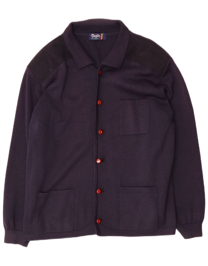 Cardigan Vintage pentru bărbați, mare, bleumarin