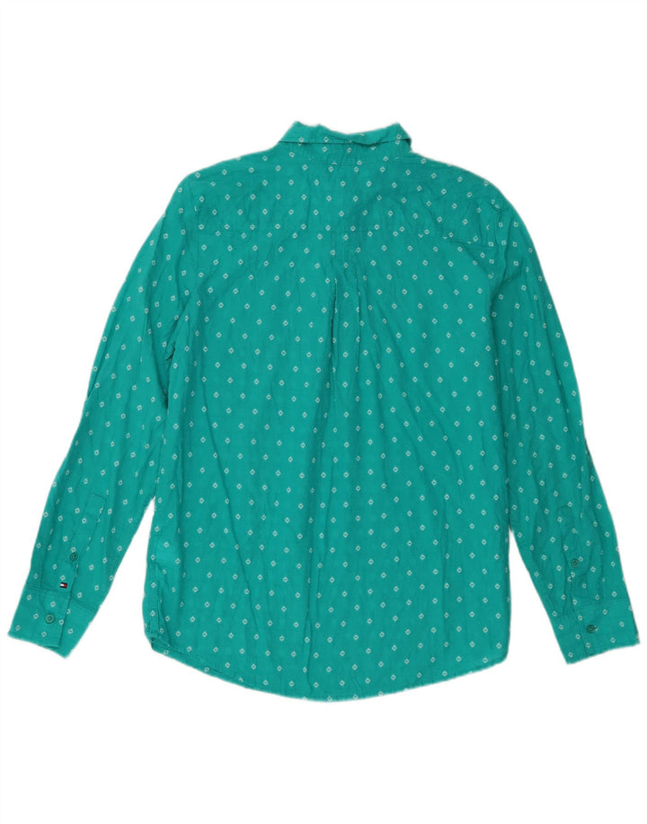 Cămașă pulover pentru femei Tommy Hilfiger UK 14 Medium Turcoaz Geometric