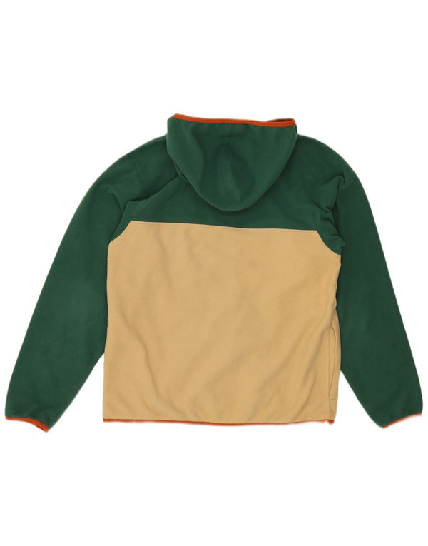 Jachetă fleece cu glugă Patagonia pentru băieți 13-14 ani XL, verde, color block