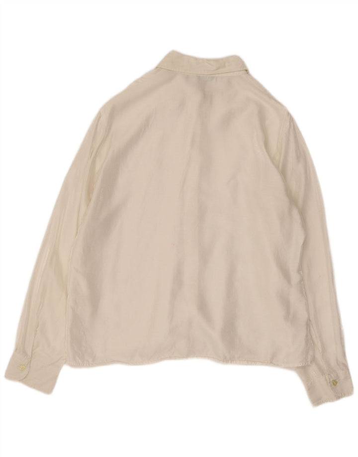 BENETTON Womens Shirt IT 48 XL Off White Viscose