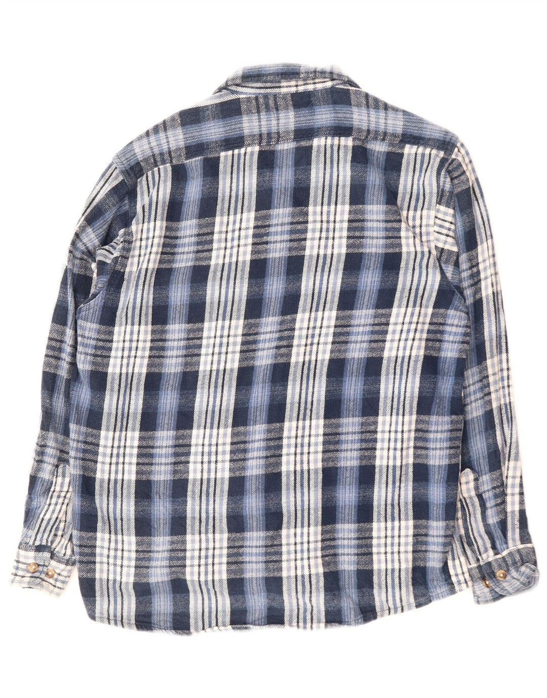 Cămașă de flanel pentru bărbați VINTAGE din bumbac cu carouri albastre mari