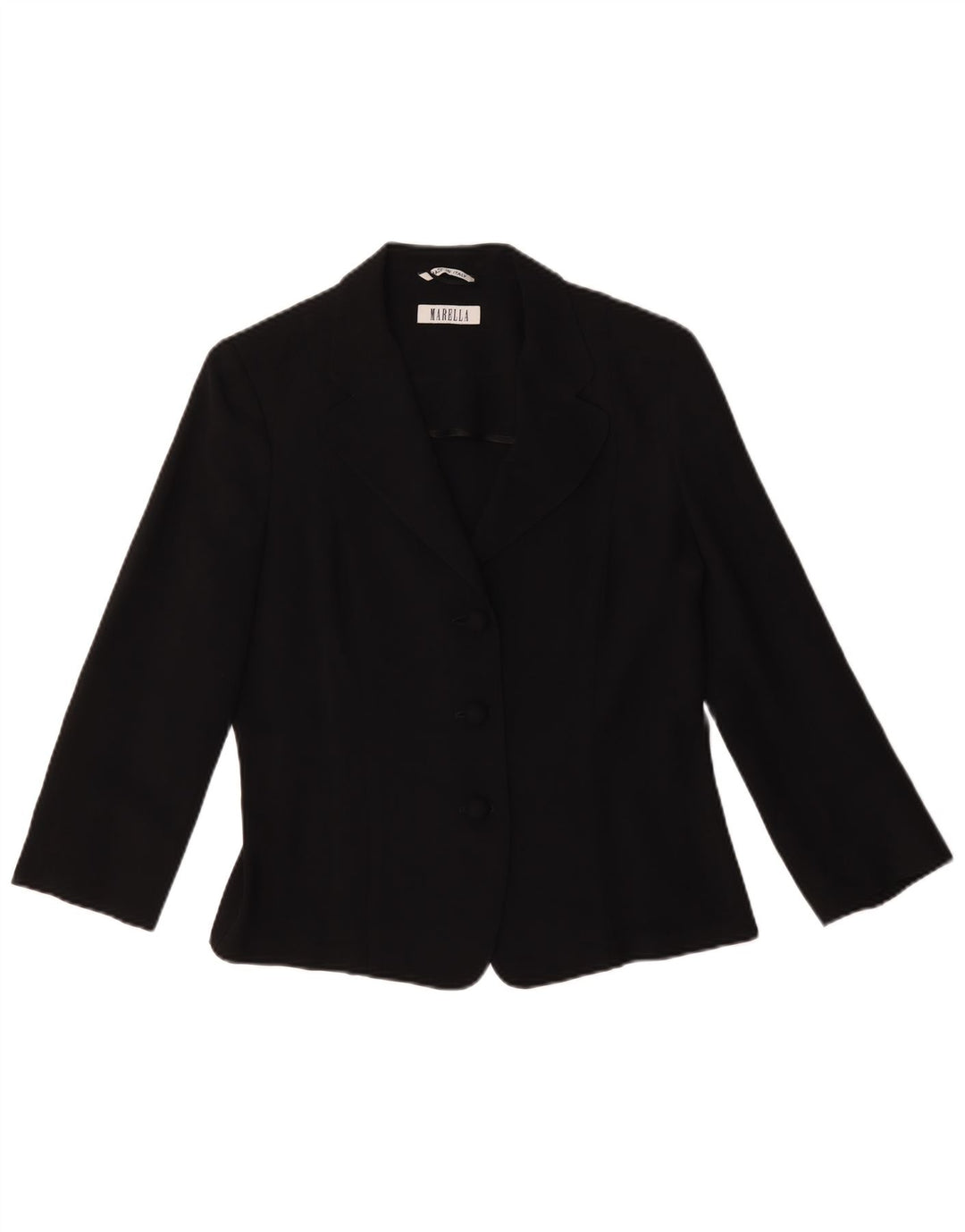 Jachetă Blazer pentru femei Marella cu mâneci 3/4 UK 16 Acetat mare negru