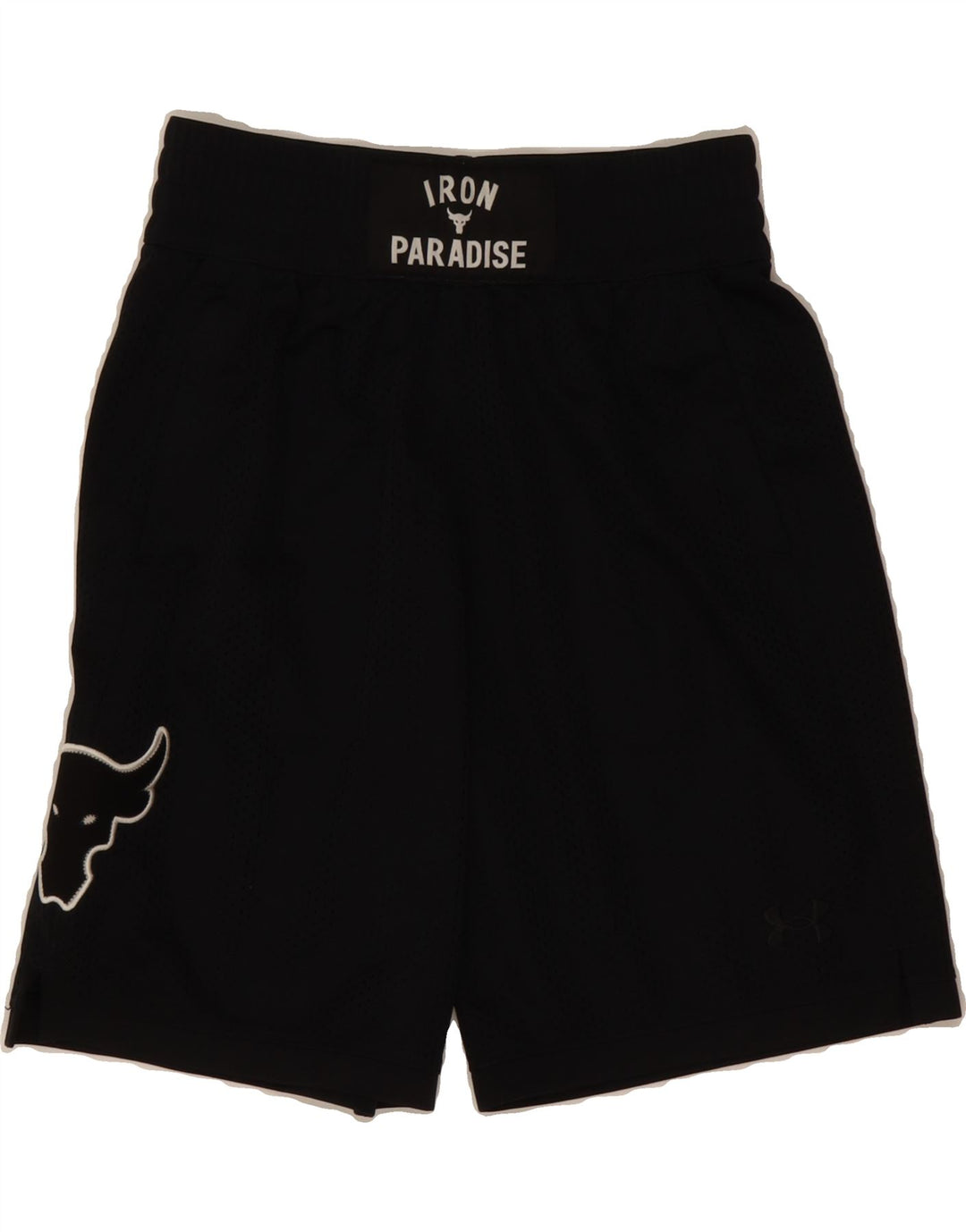 UNDER ARMOUR Boys Graphic Sport Shorts 9-10 Years Medium Black Polyester Vintage Under Armour and Second-Hand Under Armour from Messina Hembry 