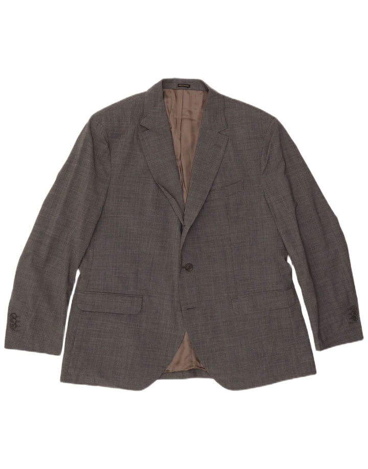 Blazer Massimo Dutti pentru bărbați, cu 2 nasturi, US 46 XL, lână cu carouri gri