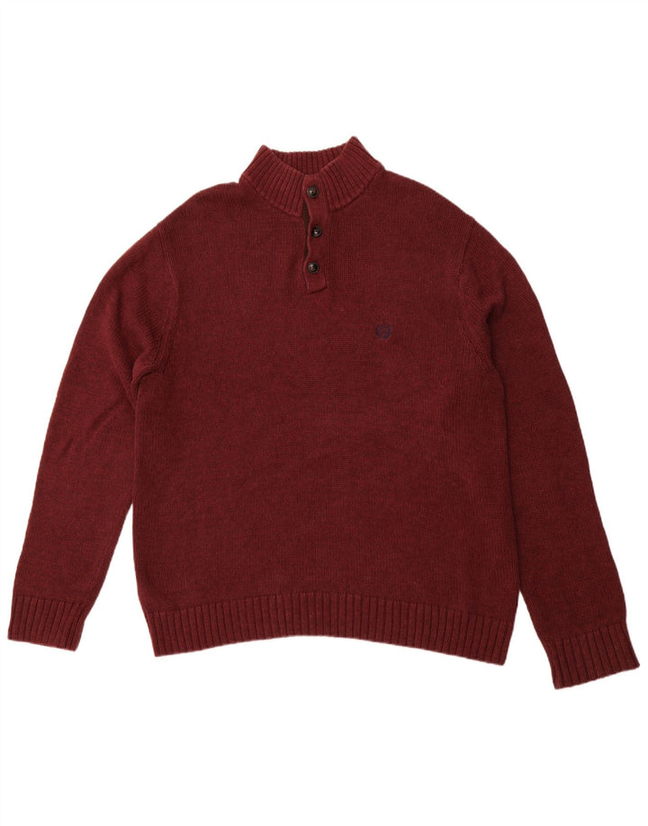 Pulover pentru bărbați CHAPS, cu gât cu nasturi, bumbac maro XL