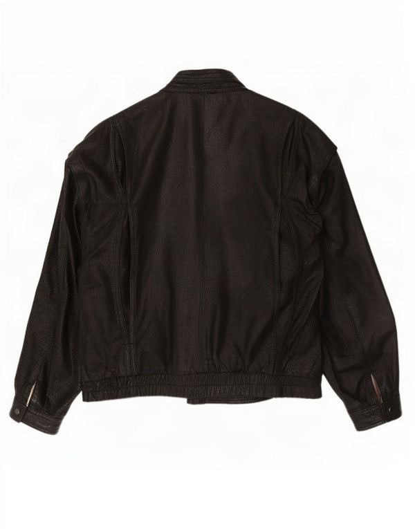 Vintage Mens Leather Jacket IT 52 XL Black