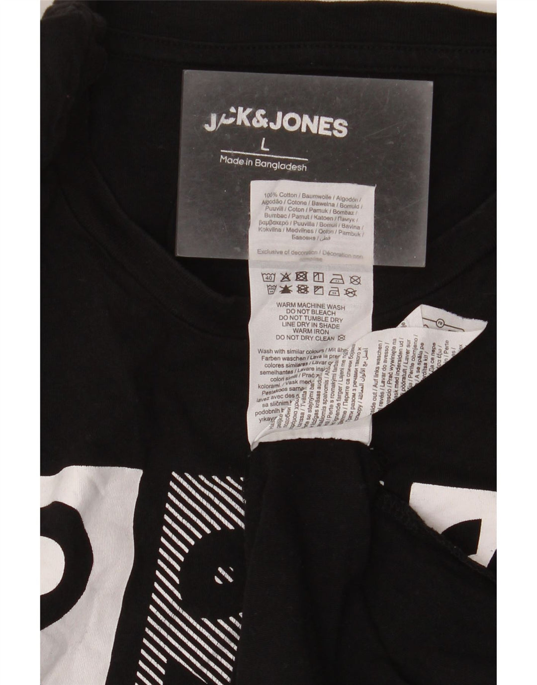 Tricou grafic Jack & Jones pentru bărbați Top mare din bumbac negru