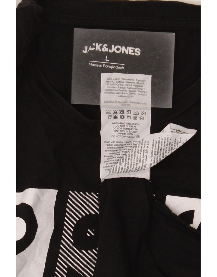 Tricou grafic Jack & Jones pentru bărbați Top mare din bumbac negru