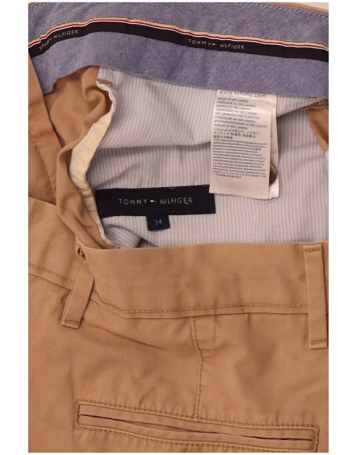TOMMY HILFIGER Pantaloni scurți chino pentru bărbați W34, bumbac mare, bej