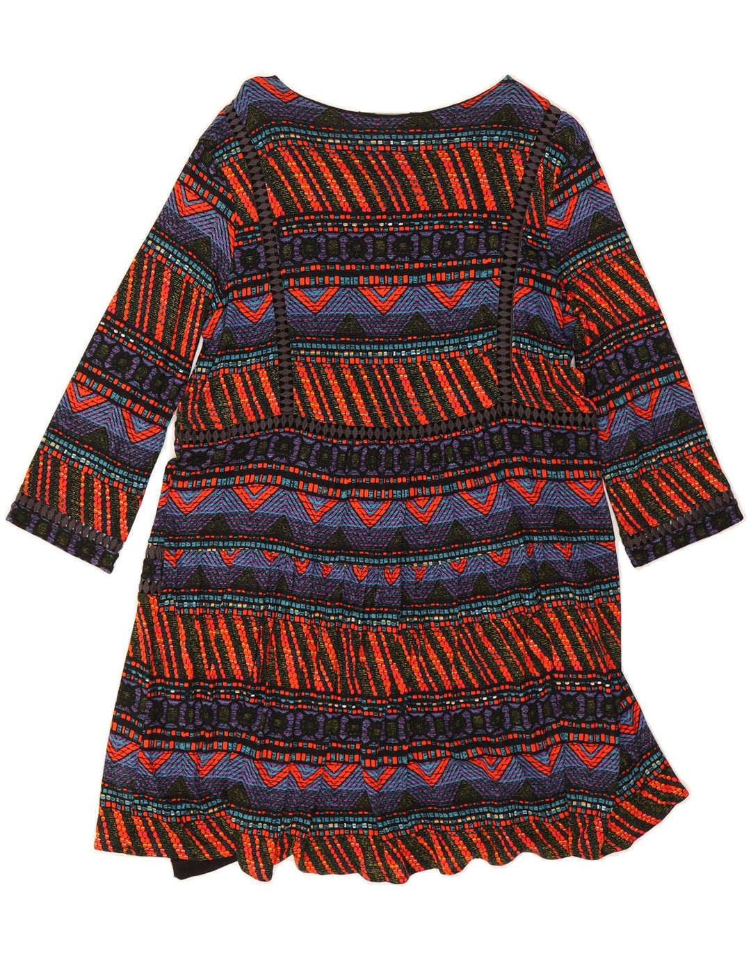 DESIGUAL Womens A-Line Dress UK 14 Large Multicoloured Geometric Vintage Desigual and Second-Hand Desigual from Messina Hembry 