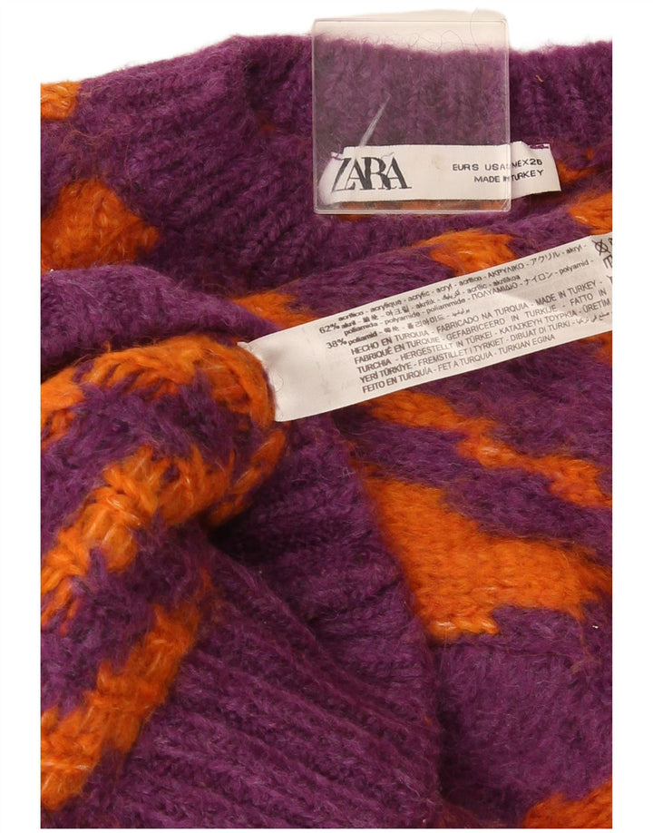 Pulover pentru damă Zara Crop Crew Deck Pulover UK 10 Mic Multicolor