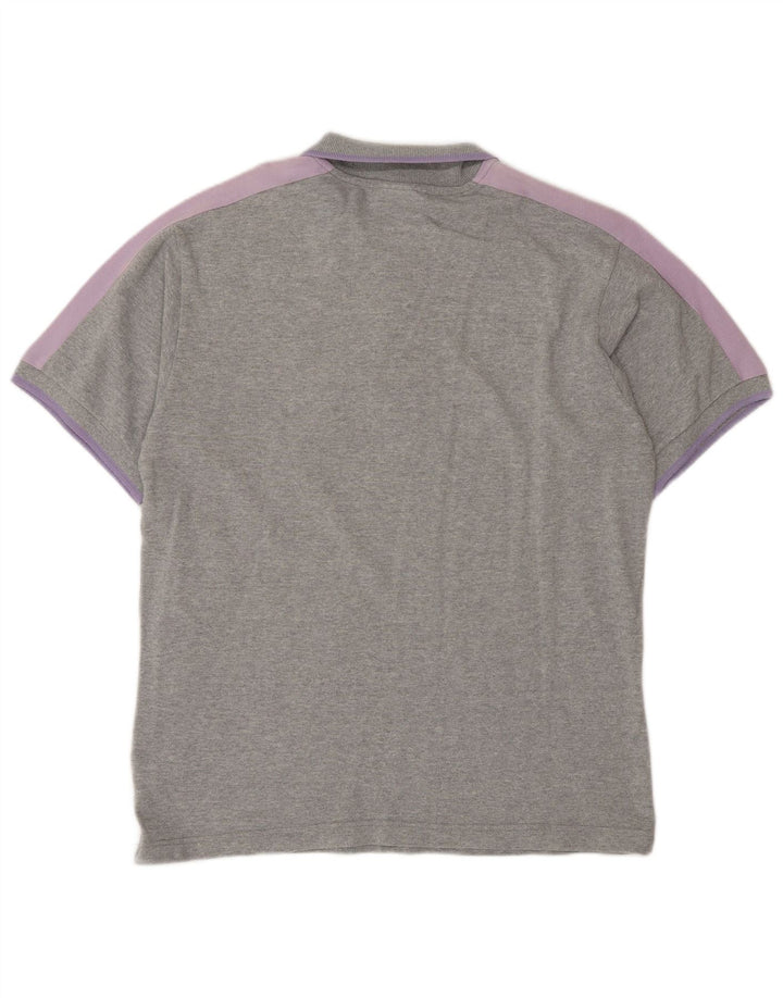 Tricou polo cu grafică North Sails pentru bărbați, bumbac color bloc, gri mediu