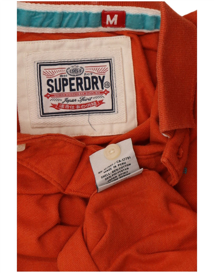 Tricou polo înalt pentru bărbați SUPERDRY, bumbac portocaliu mediu