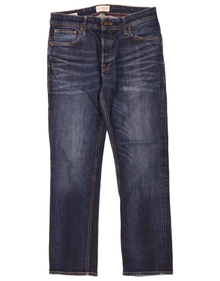 Blugi pentru bărbați Jack & Jones Clark drepte W32 L30 bumbac albastru