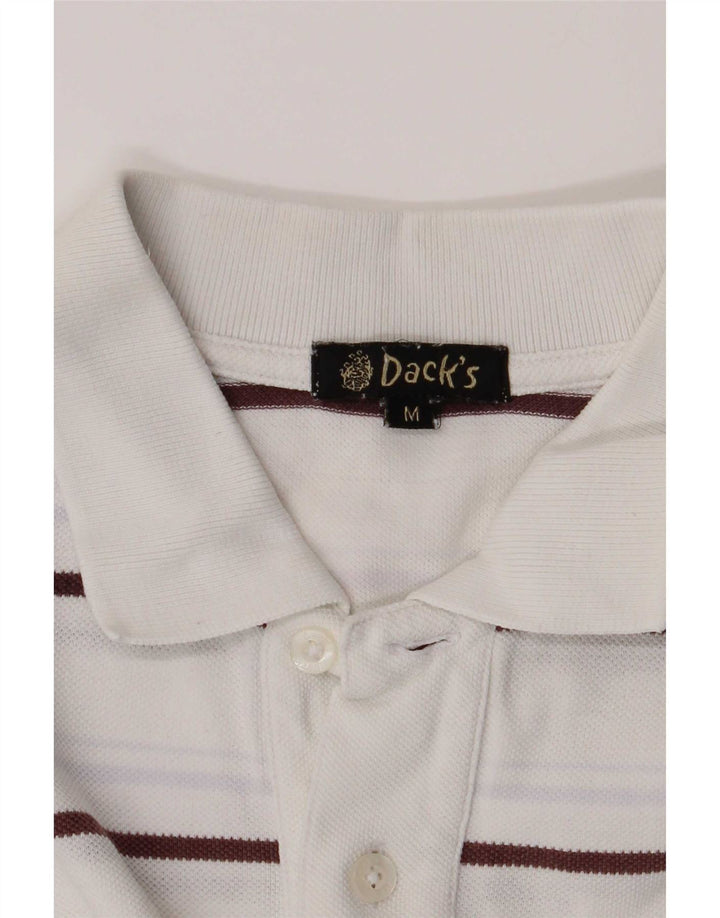 Tricou polo pentru bărbați Dack's cu dungi albe medii