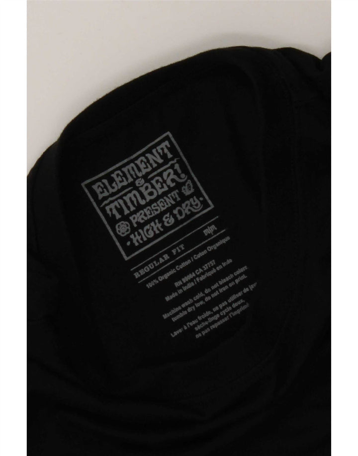 Tricou cu grafic pentru bărbați Element, cu croială obișnuită, din bumbac mediu negru