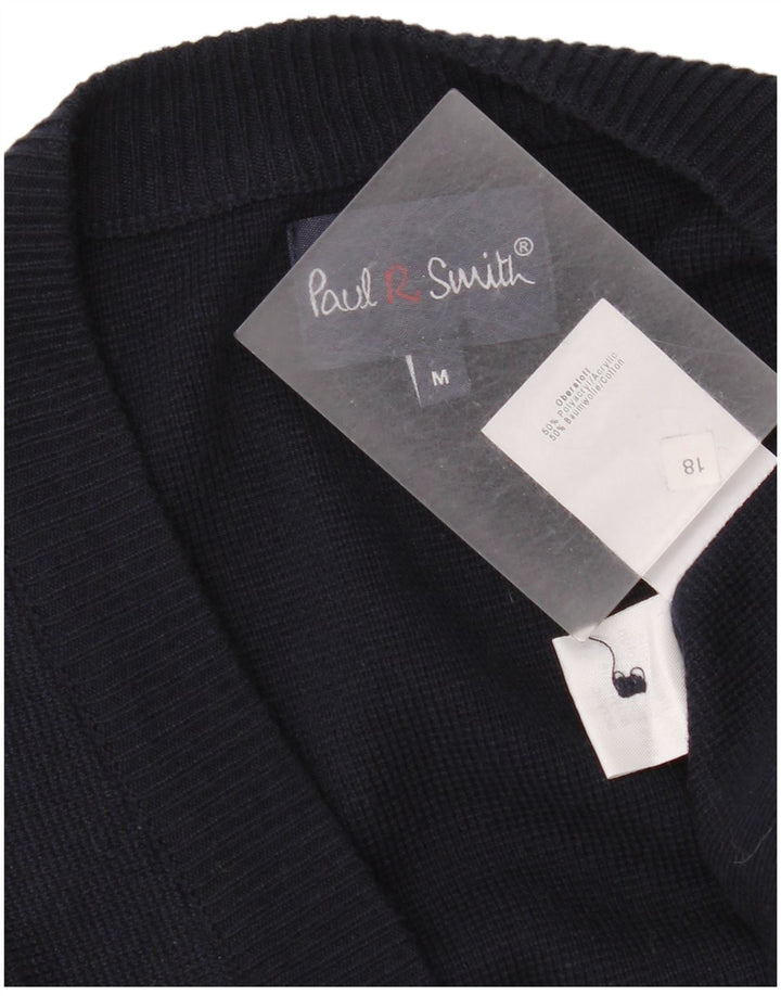Pulover cardigan pentru bărbați Paul Smith, poliacrilic cu dungi albastru bleumarin mediu