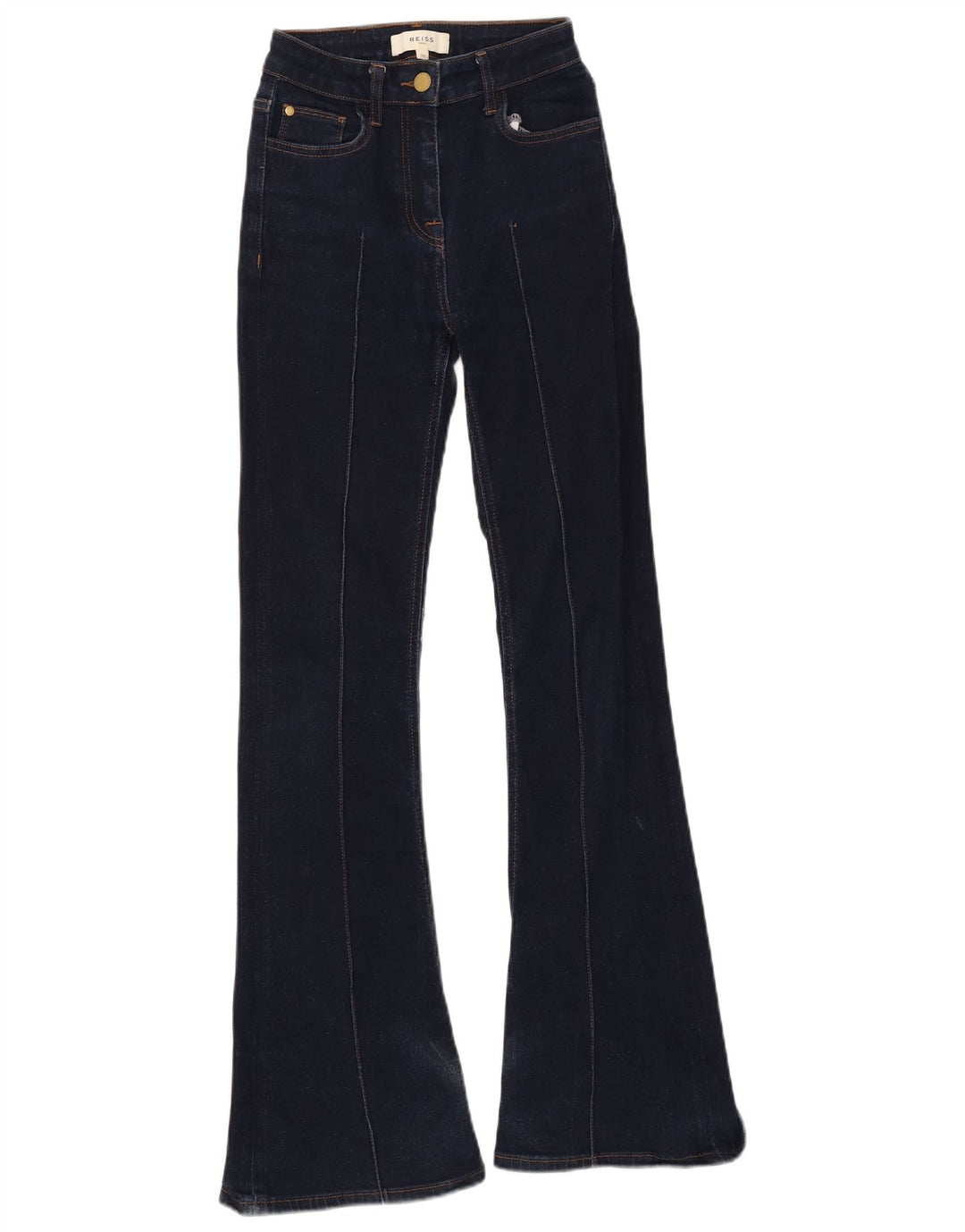 Blugi evazați pentru femei Reiss W25 L31 bumbac bleumarin