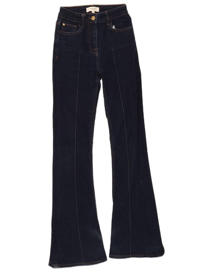 Blugi evazați pentru femei Reiss W25 L31 bumbac bleumarin