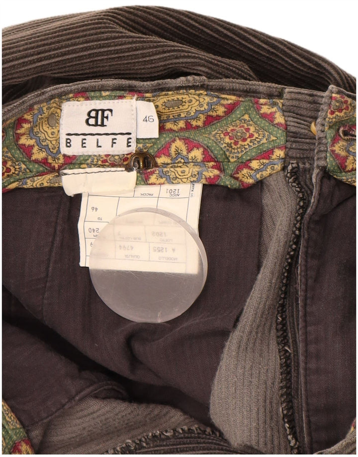 BELFE Pantaloni largi pentru bărbați din catifea IT46 Small W30 L28 gri