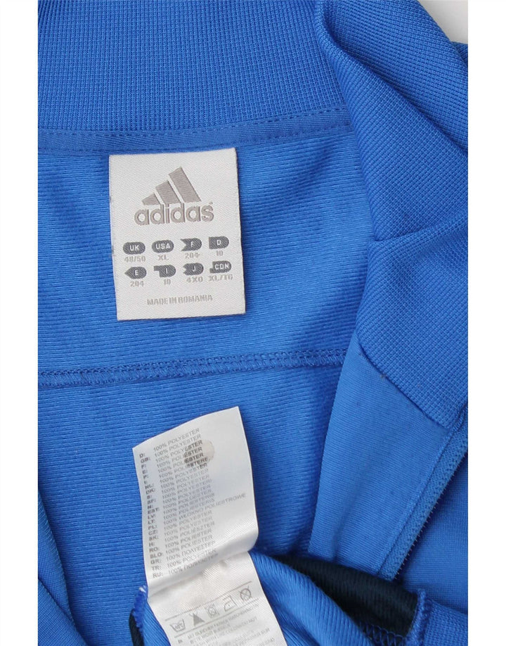 Jachetă de trening pentru bărbați Adidas UK 48/50 XL, albastru, poliester color bloc
