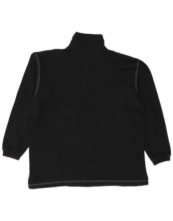 Pulover pentru bărbați CHAMPION, cu fermoar, cu gât, bumbac mare, negru