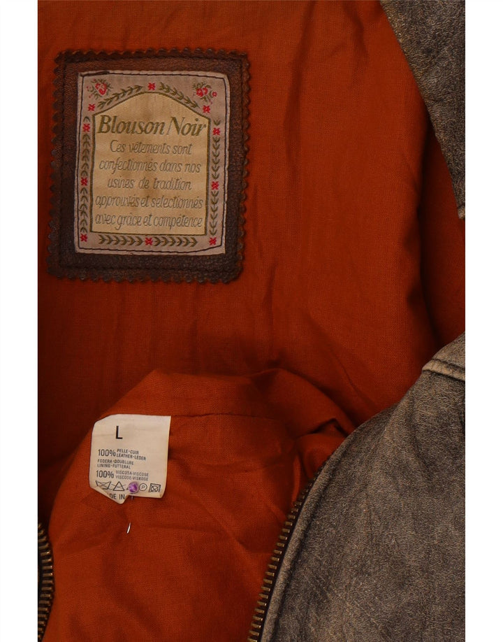 Jachetă de piele vintage pentru bărbați UK 40, mare, gri din piele