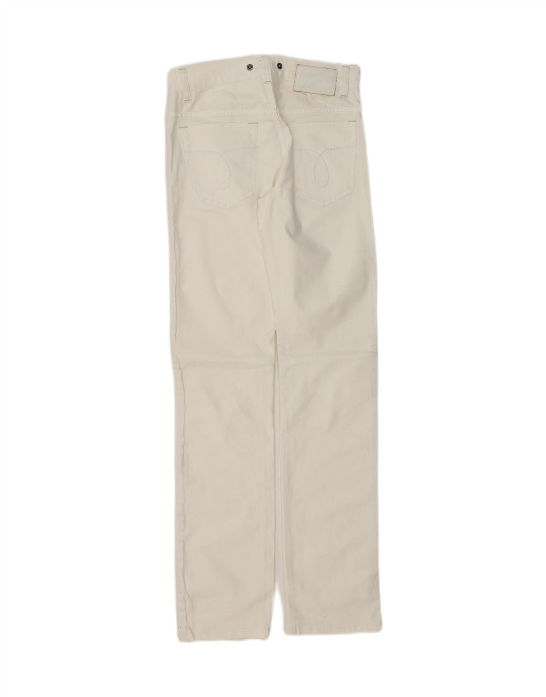 CALVIN KLEIN Womens Straight Jeans W28 L34 White Cotton
