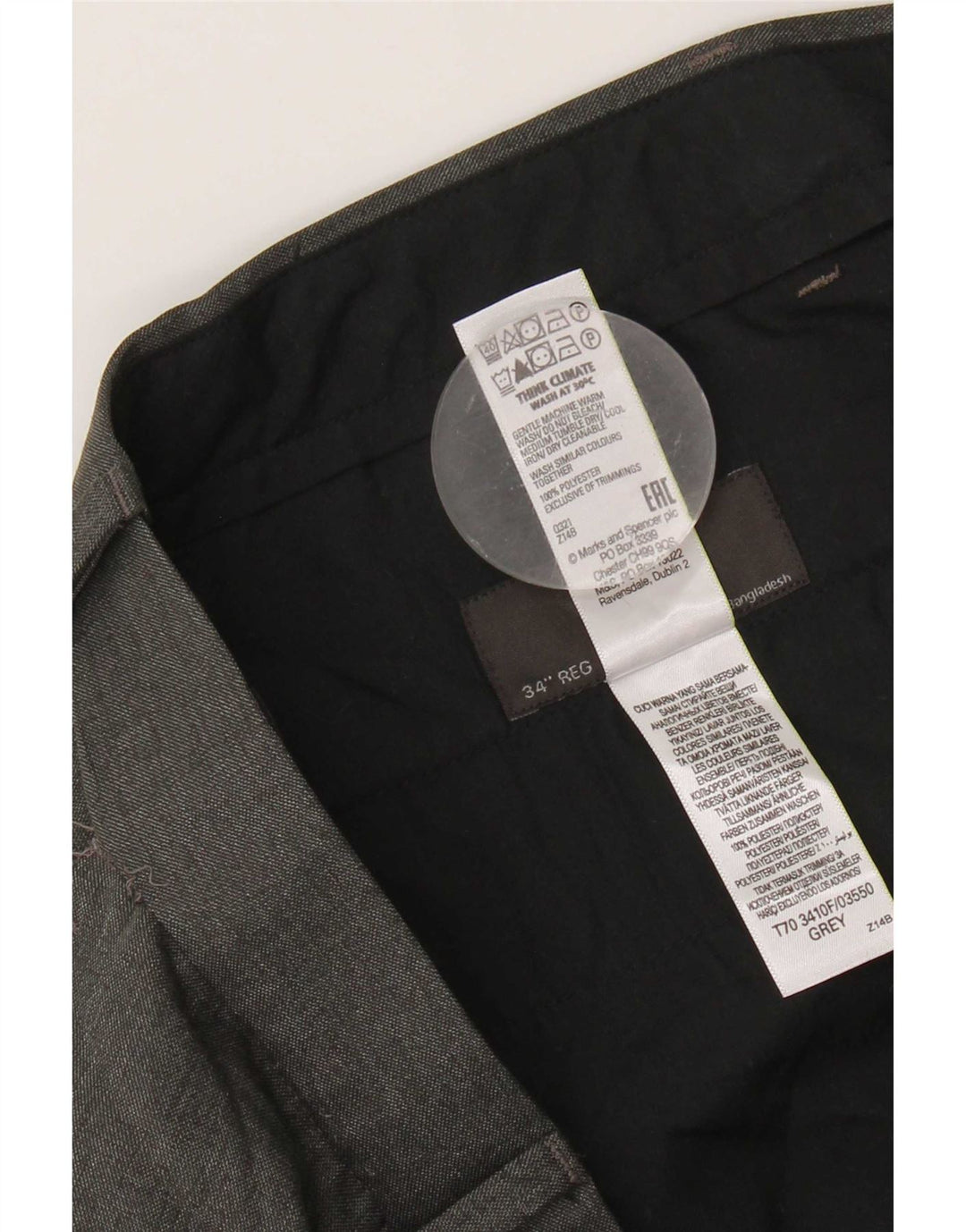 Marks & Spencer Pantaloni drepti pentru femei L34 L31 Poliester gri