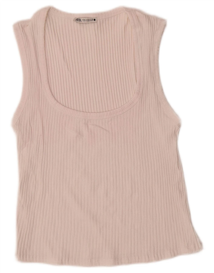 Vest Vest Top Femei Zara UK 12 Medium Off White