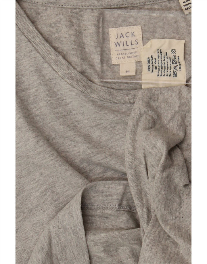 JACK WILLS Top pentru bărbați cu mânecă lungă din bumbac gri mediu
