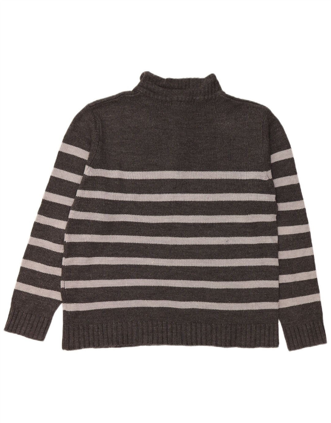 PIERRE CARDIN Pulover pentru bărbați, cu fermoar, cu gât, mare, cu dungi acrilice, gri