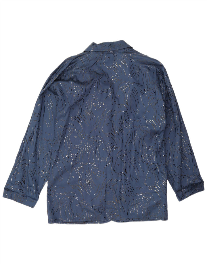 Jachetă vintage supradimensionată pentru femei EU 40 Medium Blue Animal Print