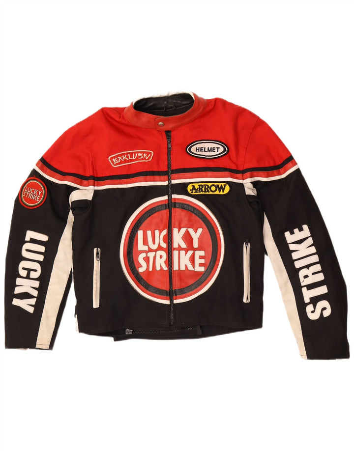 Jachetă grafică Racer pentru bărbați Lucky Strike UK 36 Small Black Colorblock